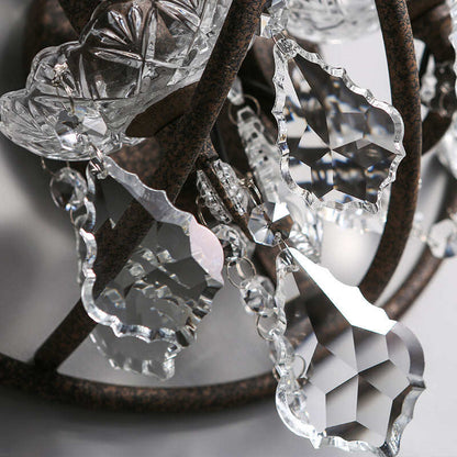 Retro Crystal Wall Lamp Double Iron Creative Bar Restaurant Coffee Shop Wall Lamp
