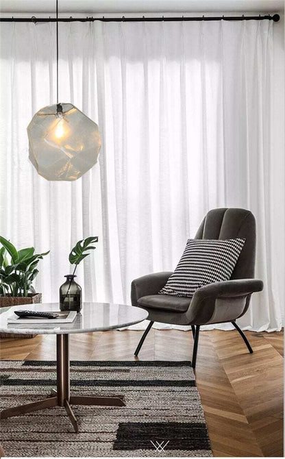 Modern Scandinavian Ice Crystal Glass Pendant Lights Creative Restaurant Hanging Lights Colored Stone Single Head Luminarias