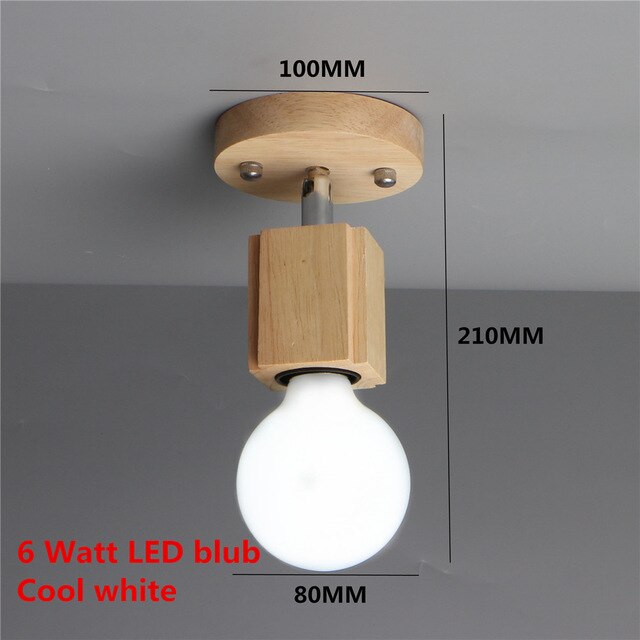 Nordic Ceiling Lamp LED Indoor Light Wood Pendant The Modern Restaurant Shop Bar Living Dining Room Corridor Lighting Fixture