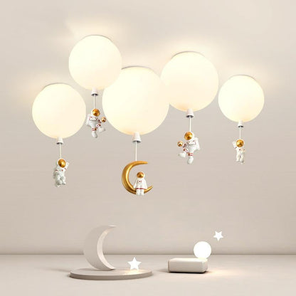 Creative Astronaut Children's Room Lamp Bedroom Ceiling Lamp