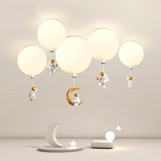 Creative Astronaut Children's Room Lamp Bedroom Ceiling Lamp