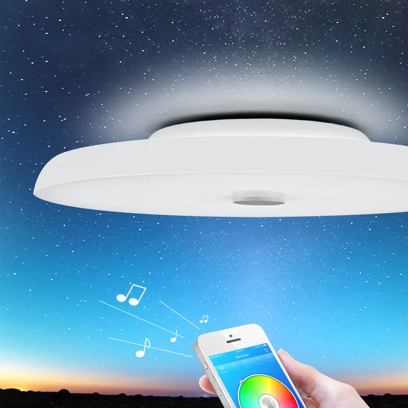 Modern LED Ceiling Lights Dimmable 36W 48W 72W APP Remote Control Bluetooth Music Light Speaker Foyer Bedroom Smart Ceiling Lamp
