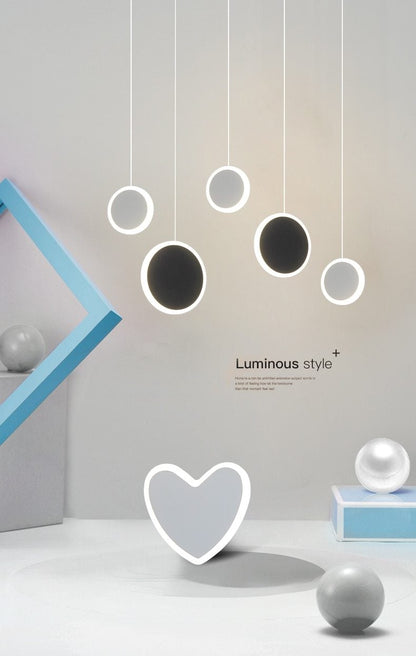 creative cute heart-shaped LED pendant lights net red shop/aisle/bedside children's lamp restaurant bar 2 head pendant lamp