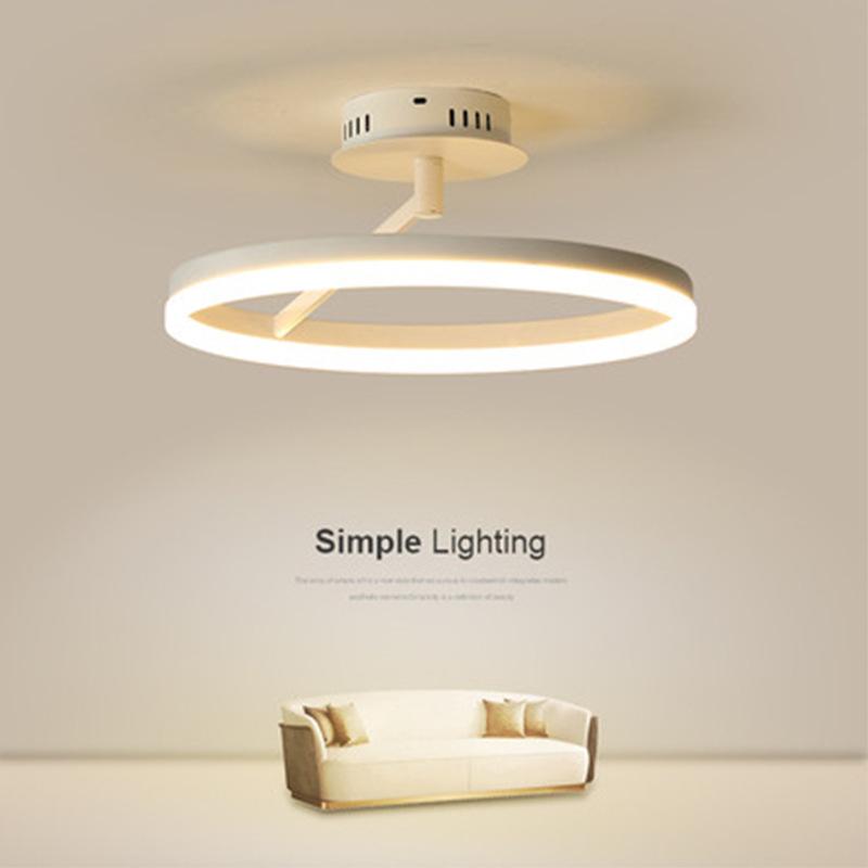 Black and White LED Ceiling Lamp Bedroom Lamp Modern Simple Living Room Net Red Room Round
