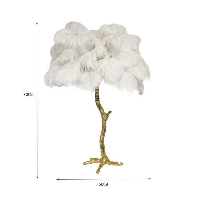 Nordic Luxury Ostrich Feather LED Floor Lamp Copper Brass/Resin Floor Light Art Deco Floor Lamps for Living Room Standing Light