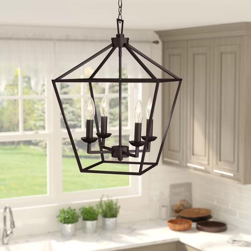 American Retro Iron Industry Wind Four-headed Chandeliers