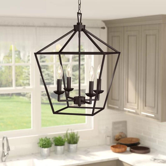 American Retro Iron Industry Wind Four-headed Chandeliers