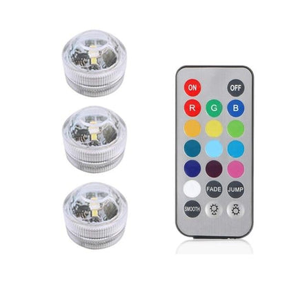 Battery Powered RGB Submersible LED Light IP68 Waterproof Underwater Led Light Night Lamp for Fish Tank Pond Wedding Party Light