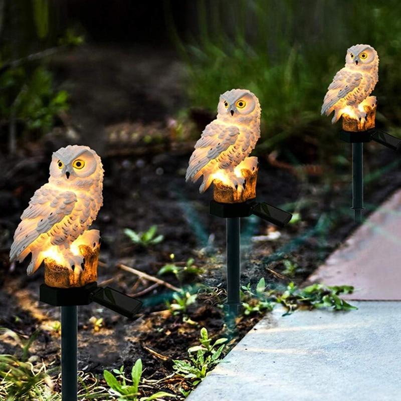Led Solar Power Outdoor Garden Waterproof lighting Night Lights Owl Shape Energia Lamp Owl Stake Lawn Light decoration
