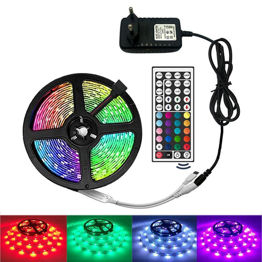 Bluetooth LED Strip Light RGB 5050 SMD 2835 Flexible Ribbon fita led light strip RGB 5M 10M 15M Tape Diode 60LED/M+Adapter