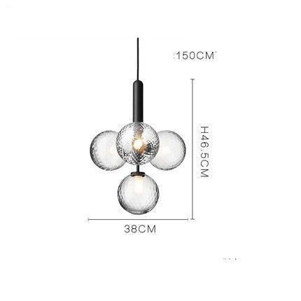 Simple Bedside Chandelier Creative Glass Ball Dining Room Bedroom Clothing Store Chandelier