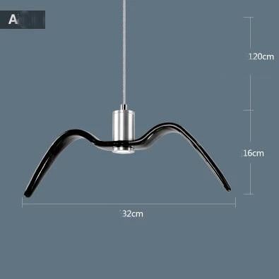 Nordic Chandelier Restaurant Three Creative Lights Modern Minimalist LED Bar Table Dining Room Personality Art Seagull Chandelier