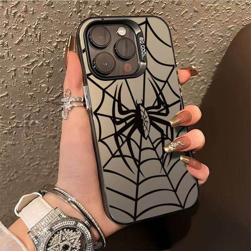 New Black Web Spider Case for IPhone XS Max 17 Air 16e 12 13 11 17 Pro Max 7 8 15 16 14 Plus 13 Mini IPhone Case