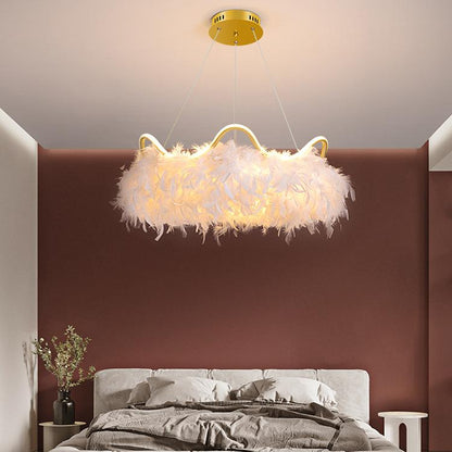 Warm Romantic Creative Crown Feather Lamp