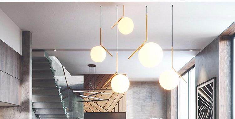 Modern Glass Ball Pendant Lights For Dining Room Indoor Home Kitchen Fixtures Hanging Lamp Bar Restaurant Decor Luminaire Lustre