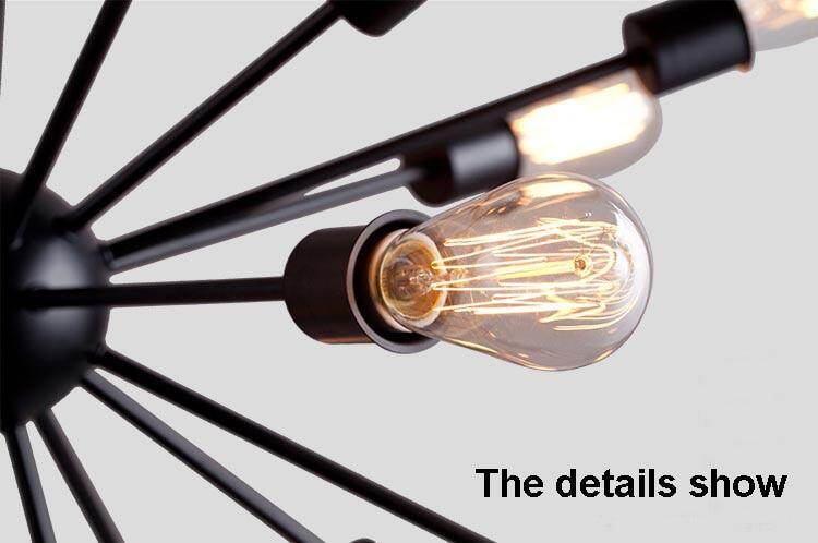 E27 Edison Bulbs Vintage Industrial Pendant Light 12/16/18/20 Head Sputnik Pendant Lamp