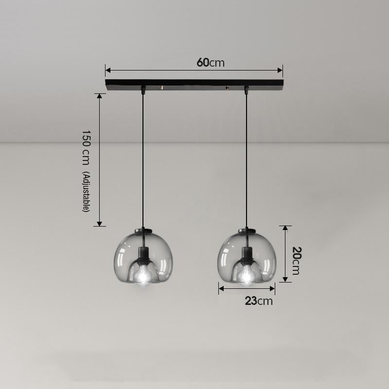 Nordic Glass Chandeliers Three-headed Combination Lamps