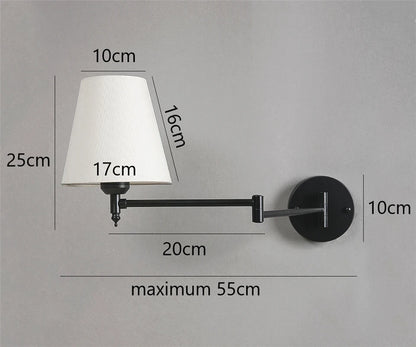 Nordic Adjustable Folding Wall Lamps Rotating Rocker Arm Light  Modern Bedroom Bedhead LED Wall Lights