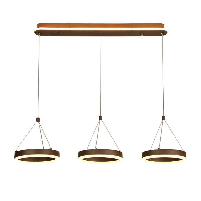 Coffee Led Pendant Light Kitchen Dinning Room Backside Lighting 3 Heads Round Acrylic Lamp Lustres Luminaire Indoor Fixtures