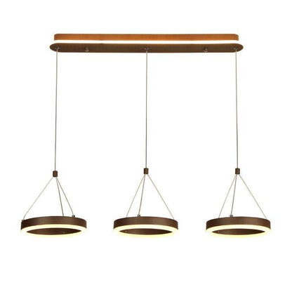 Coffee Led Pendant Light Kitchen Dinning Room Backside Lighting 3 Heads Round Acrylic Lamp Lustres Luminaire Indoor Fixtures