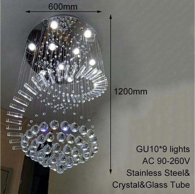 Modern Crystal Loft Traditional Chandelier Art Deco With GU10 9 Lights For Living Room Bedroom Hotel Lobby Restaurant Store Bar