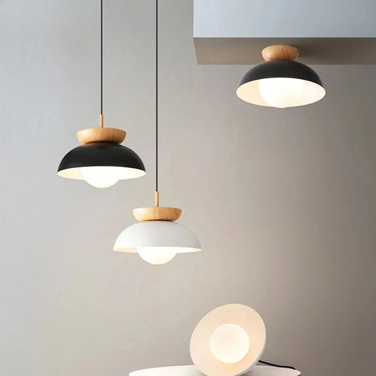 Modern LED Pendant Light  Minimalist Wooden Hanging Lamp for Aisle Balcony Cloakroom Interior Lighting Fixture