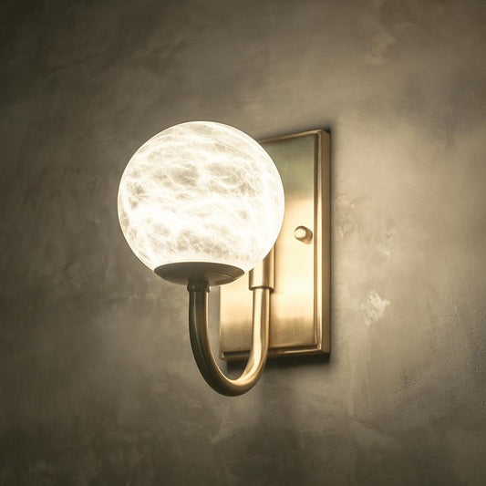 Modern Natural Marble Living Room Copper Wall Lamp