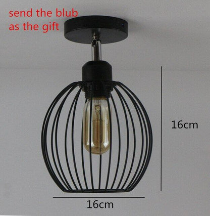 Retro Indoor Lighting Vintage Ceiling Light LED Lights More Kinds Iron Cage Lampshade Warehouse Style Light Fixture