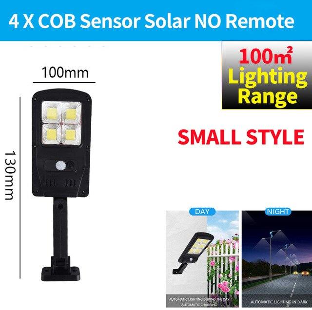 300W Remote Control Upgraded COB Solar Light PIR Motion Sensor IP65 Outdoor Solar Wall Street Light Waterproof Lamp