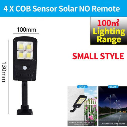 300W Remote Control Upgraded COB Solar Light PIR Motion Sensor IP65 Outdoor Solar Wall Street Light Waterproof Lamp