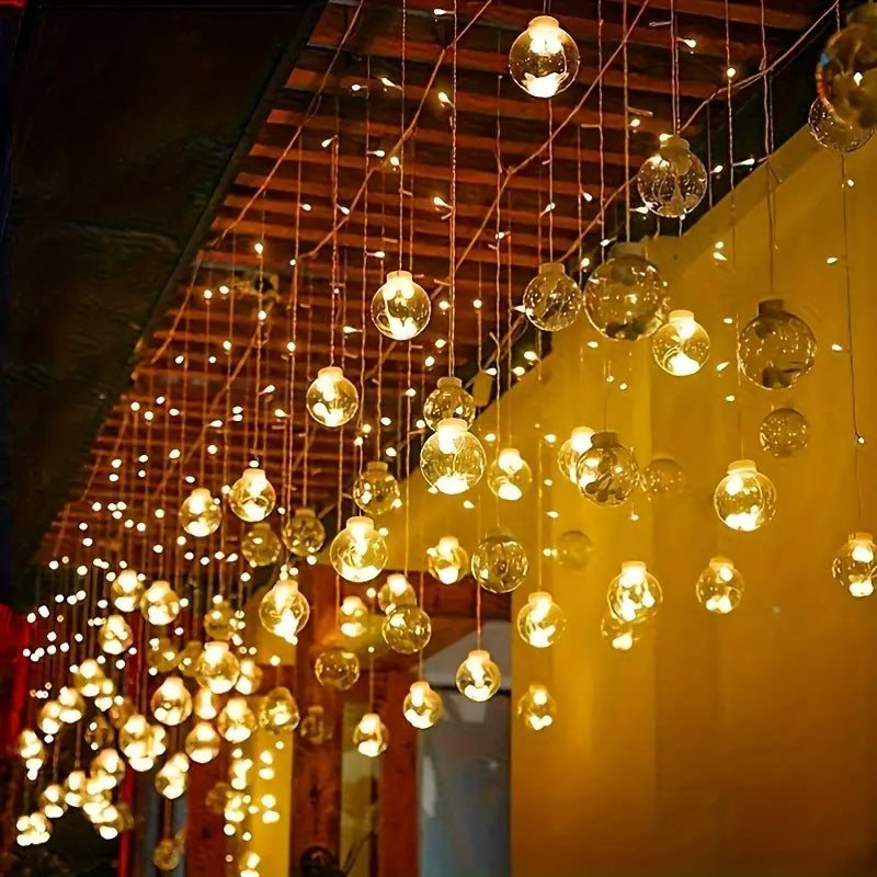 Wishing Ball Curtain String Light Battery Box Garden Lamp Starry Sky LED Camping Lights New Year Christmas Room Decoration