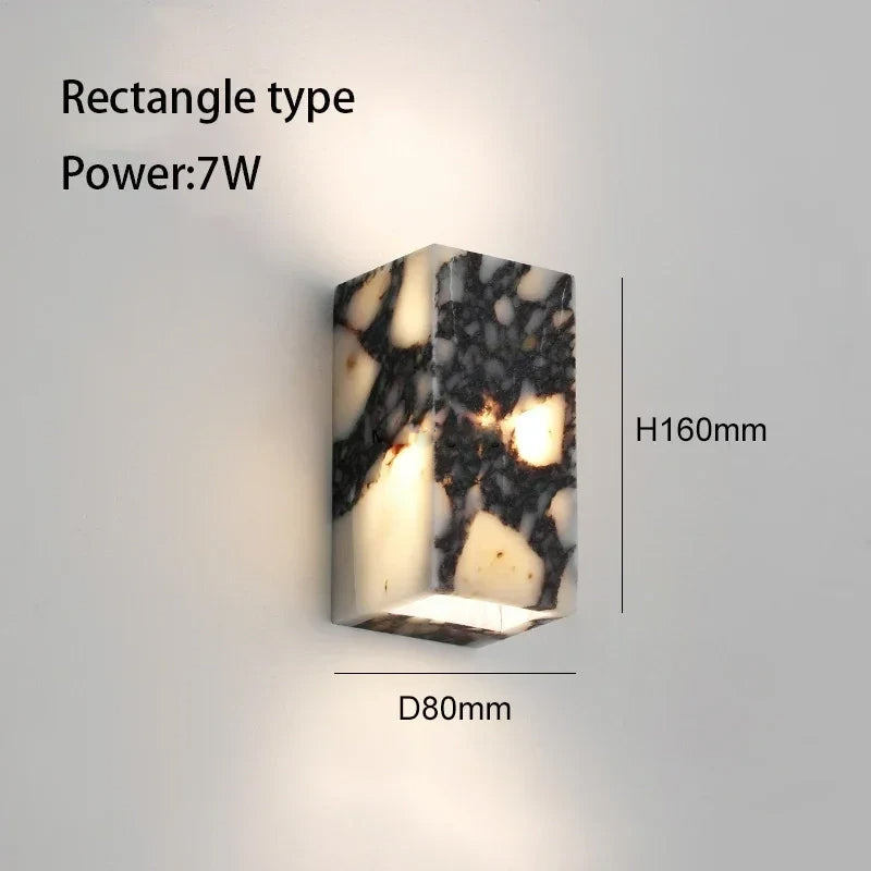 Nordic Italian Marble Lamp Indoor Background Wall Light Purple Pure Natural Stone Entrance Lighting