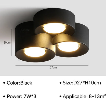 Nordic LED Ceiling Lamp Cylinder Spotlight Chandelier for Bedroom Hallway Decoration Indoor Lighting