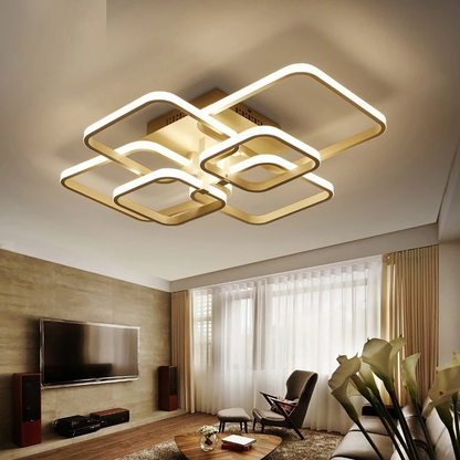 Square Circel Rings Ceiling Lights For Living Room Bedroom Home Modern Led Ceiling Lamp Fixtures lustre plafonnier ping