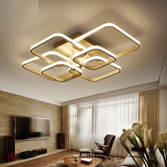 Square Circel Rings Ceiling Lights For Living Room Bedroom Home Modern Led Ceiling Lamp Fixtures lustre plafonnier ping