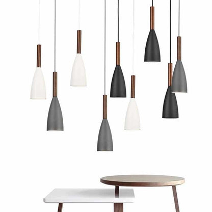 Nordic Minimalism Droplight E27 Aluminum Wood Pendant Lights, Home Restaurant Decor Lighting Lamp And Bar Showcase Spot Light