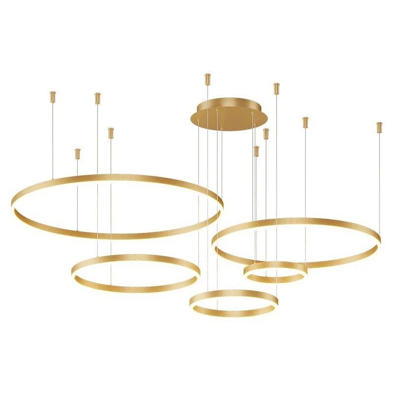 Nordic LED Pendant Lights Art Free combination Rings Cord Pendant Lamp For Living Room Kitchen Cafe Bedroom Hanging Lights