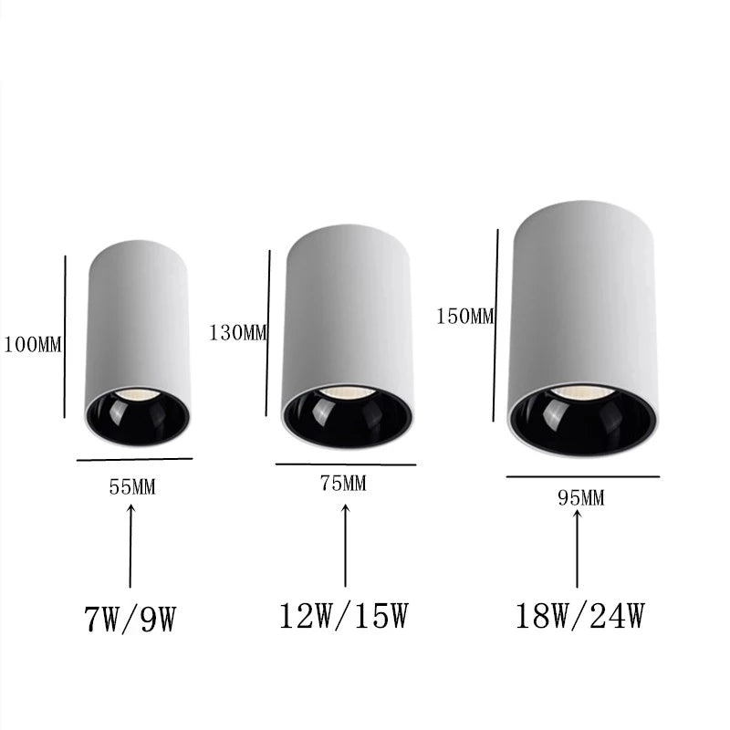 Surface Mounted LED Round COB Ceiling Bulbs Lamp Downlight 7W/9W12W/15W/18W Warm / Cold White Home Lighting