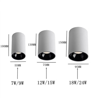 Surface Mounted LED Round COB Ceiling Bulbs Lamp Downlight 7W/9W12W/15W/18W Warm / Cold White Home Lighting