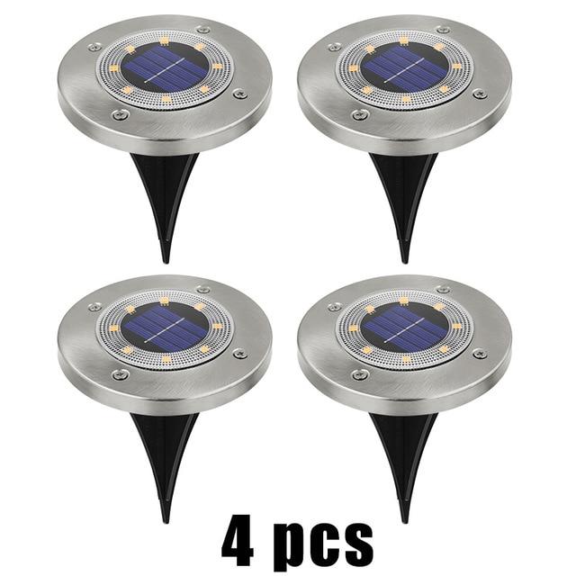 8 LED Outdoor Solar Garden Lights Waterproof In-Ground Light Solar Lamp Lighting for Pathway Yard Deck White/Warm White/RGB