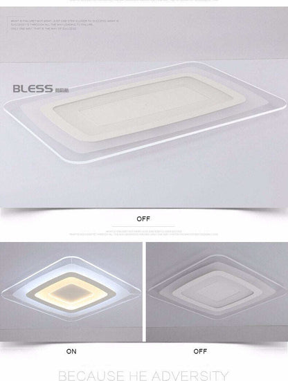Remote Control Surface Mounted Modern Led Ceiling Lights Lamparas De Techo Rectangle Acrylic Led Ceiling Lights Lamp Fixtures
