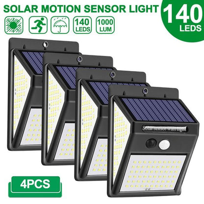 100 LED Solar Light Outdoor Solar Lamp Powered Sunlight 3 Modes PIR Motion Sensor for Garden Decoration Wall Street