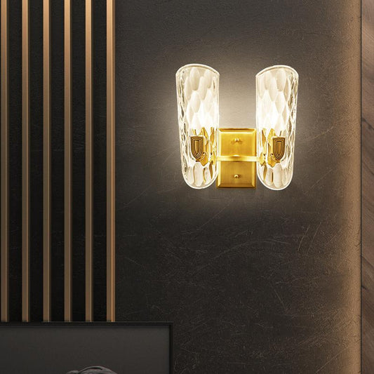Copper Wall Lamp Light Luxury Bedroom Bedside Lamp Single-headed Double-headed Corridor Study Living Room Background Copper Wall Lamp