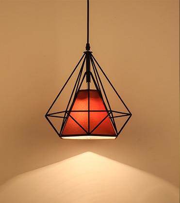 modern cage pendant light iron minimalist retro Scandinavian loft pyramid pendant lamp metal Hanging Lamp E27 Indoor DD01