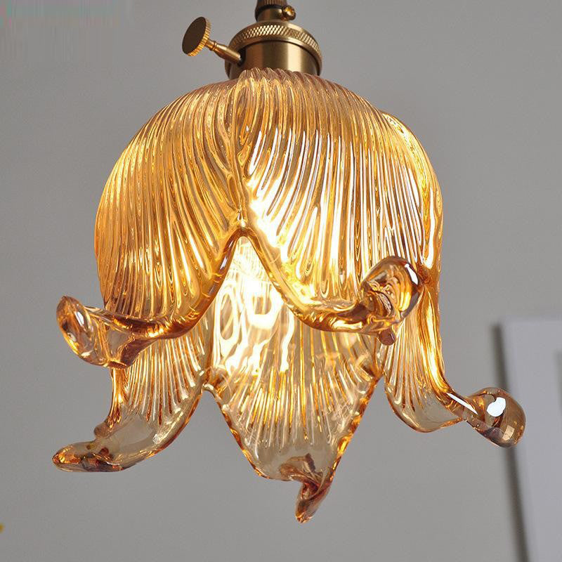 Vintage Creative LED Pendant Light Fixtures Home Deoor Reading Bedroom Knob Switch Loft Flower Glass Hanging Wall Lamp Luminaire