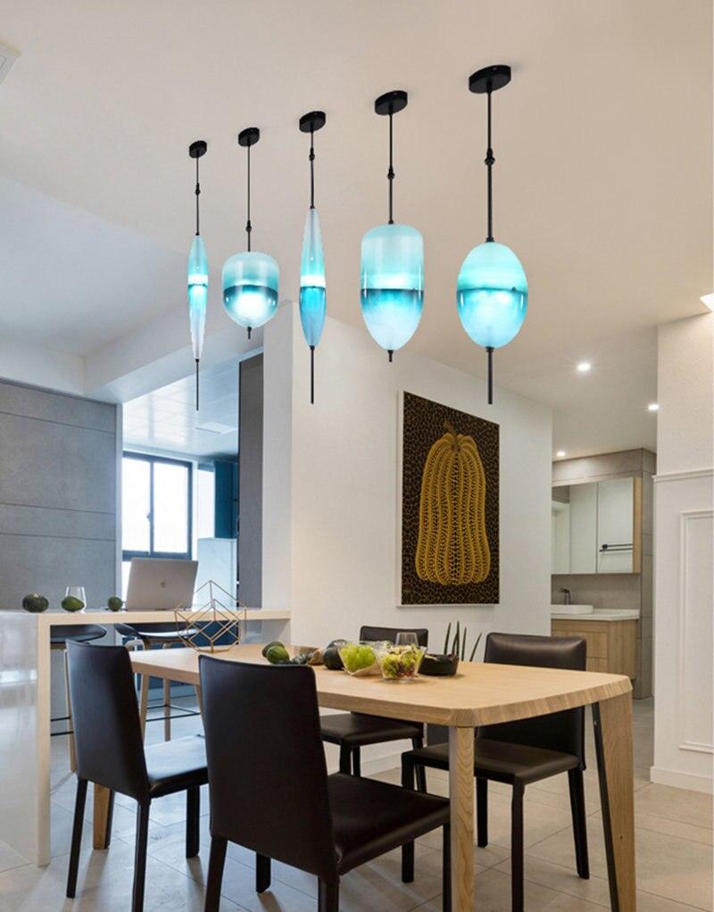 Nordic Art Venice Flow Lake Gradual Glass Chandelier Blue Chromatography Italian Design Lustre Avize Modern Salon