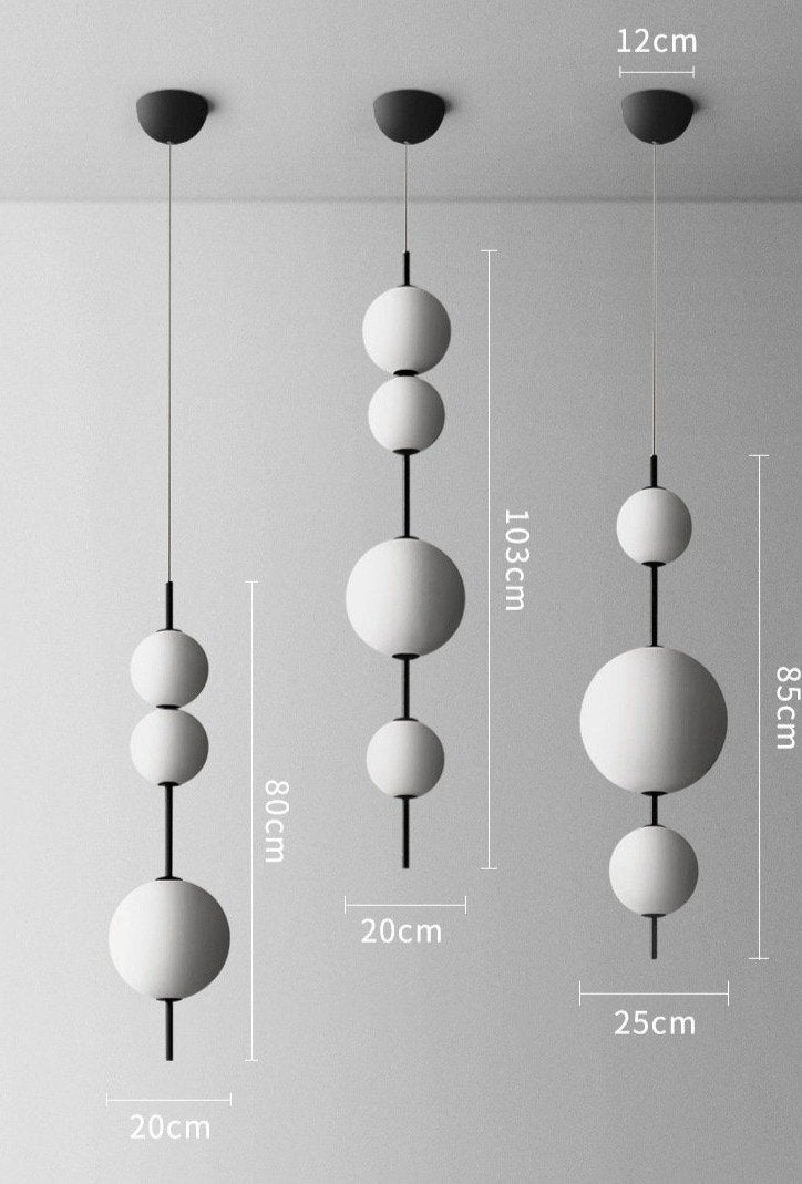 Nordic Simple Modern Restaurant Lamps Personalized Creative Glass LED Large and Small Ball Chandelier