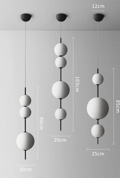 Nordic Simple Modern Restaurant Lamps Personalized Creative Glass LED Large and Small Ball Chandelier
