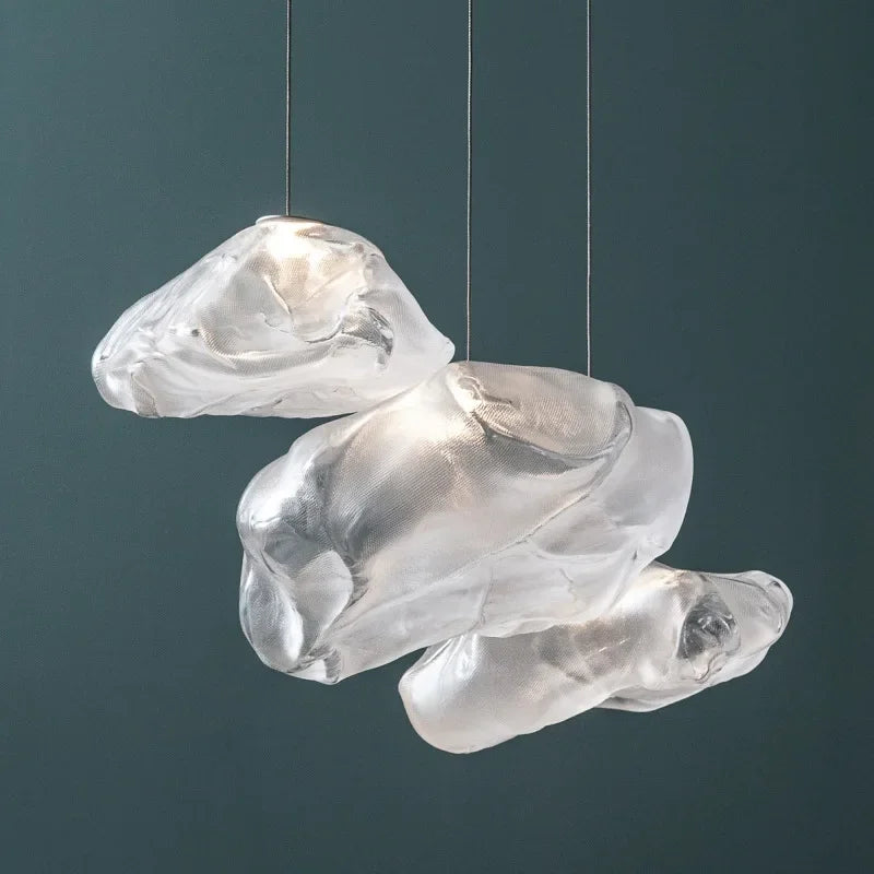 Creative Design Led Chandelier  Pebble Glass Nordic Luxury Pendant LampLighing Living Dining Room Furniture