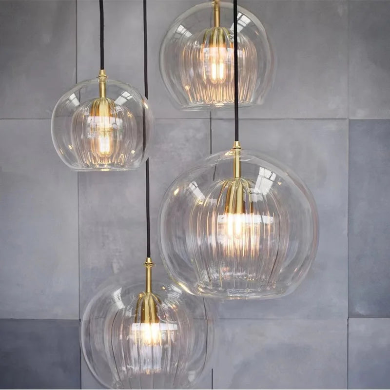 Nordic Modern Glass Pendant Lamp Restaurant Bedroom Bedside Dining Room Kitchen Lights Island Counter Bar Lighting Hanging Home